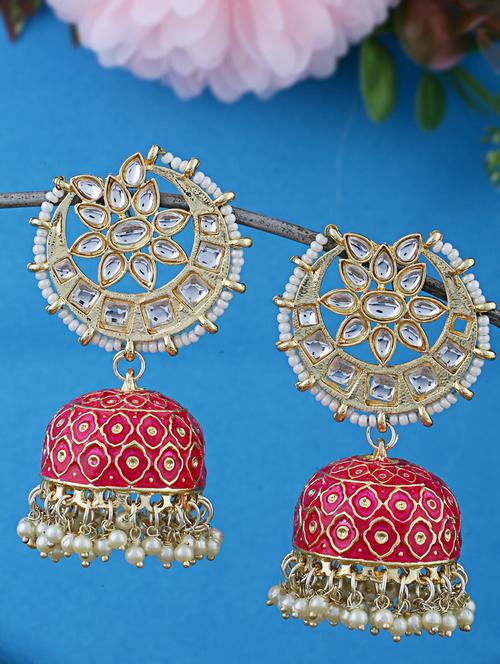 women gold jhumka earrings - 21627100 - Standard Image - 0