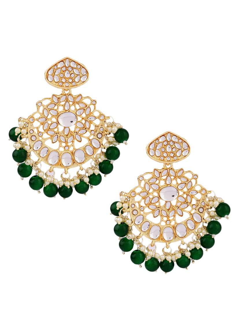 women gold plated chandbali earrings - 21627101 -  Standard Image - 1