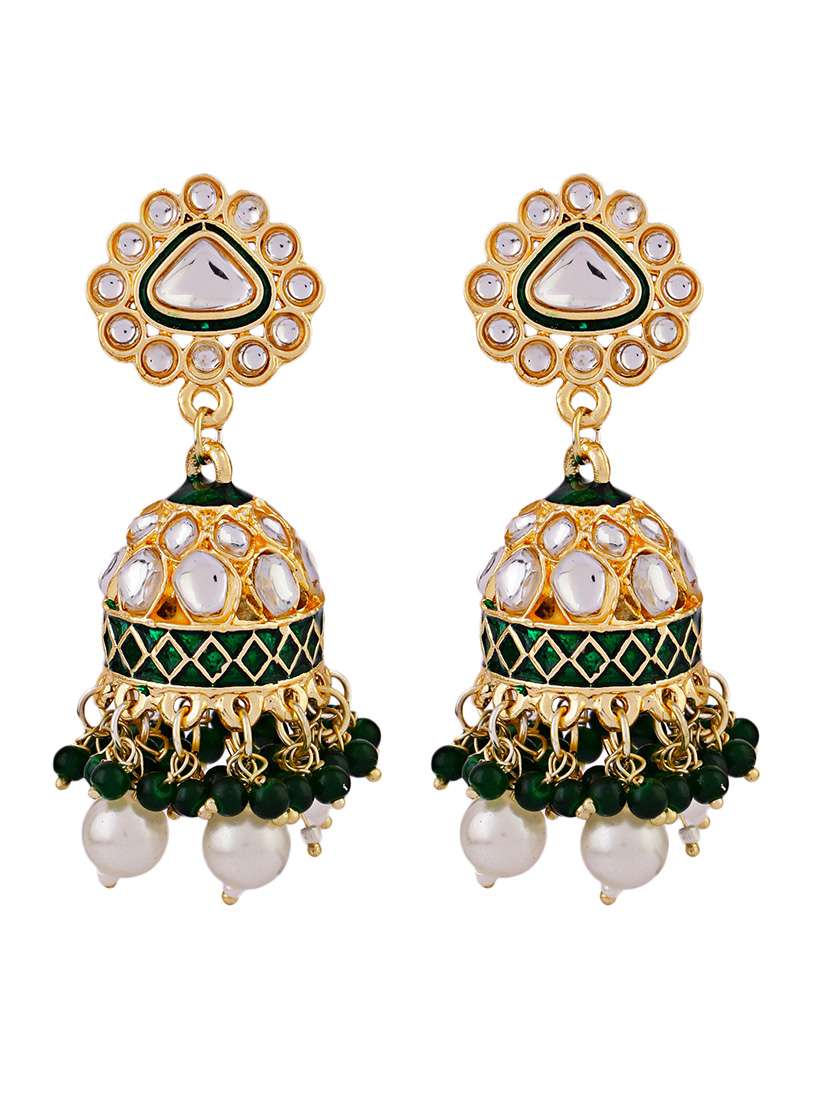 women gold plated jhumka earrings - 21627105 -  Standard Image - 1
