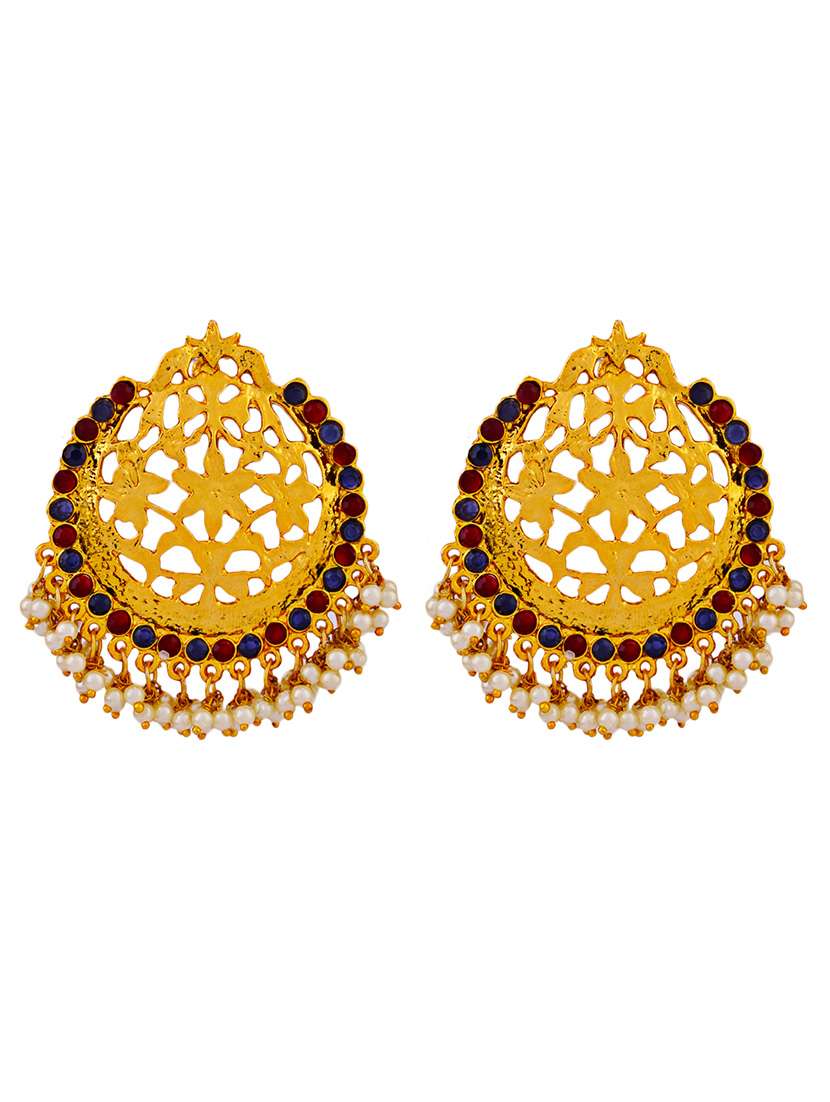 women gold plated chandbali earrings - 21627113 -  Standard Image - 1