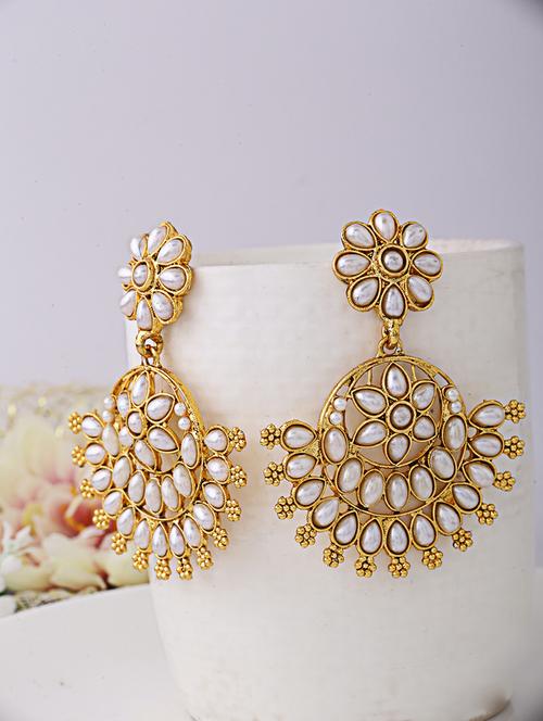 women gold plated chandbali earrings - 21627114 - Standard Image - 0