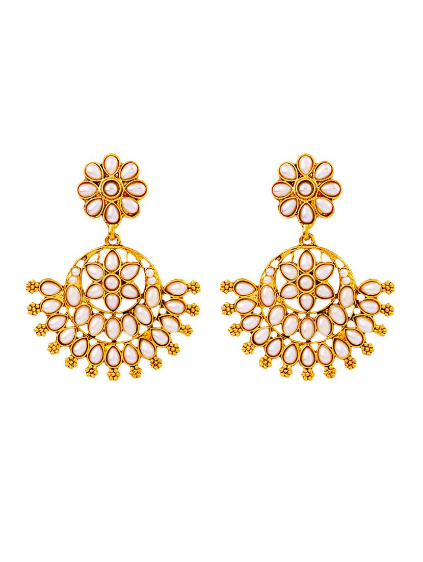 women gold plated chandbali earrings - 21627114 - Standard Image - 1