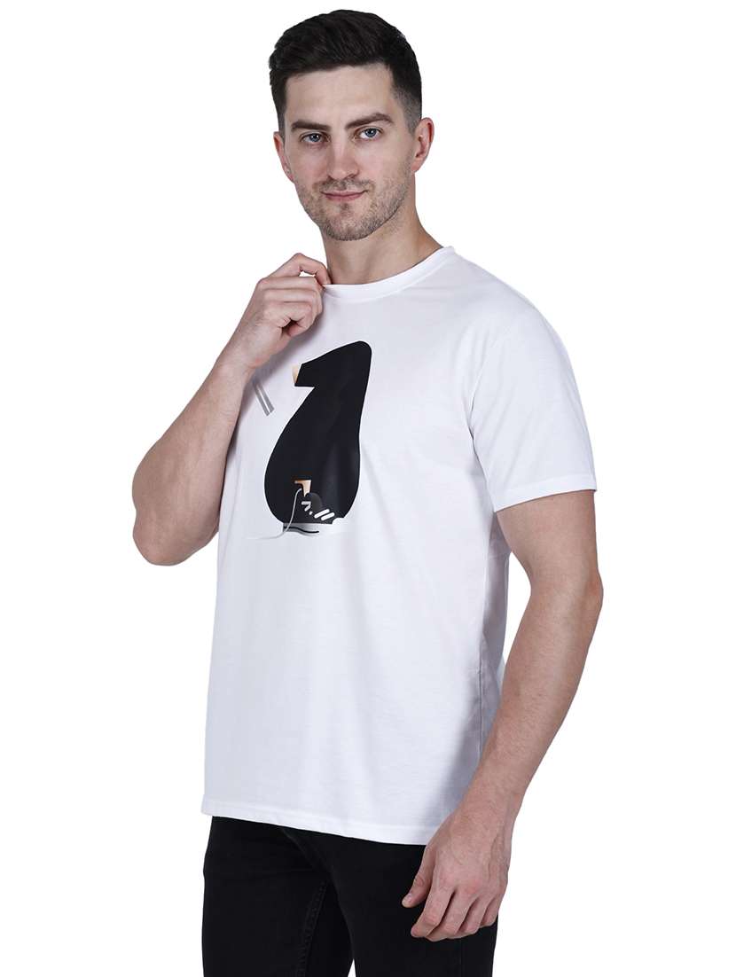 men white graphic round neck regular fit t-shirt - 21627204 -  Standard Image - 1