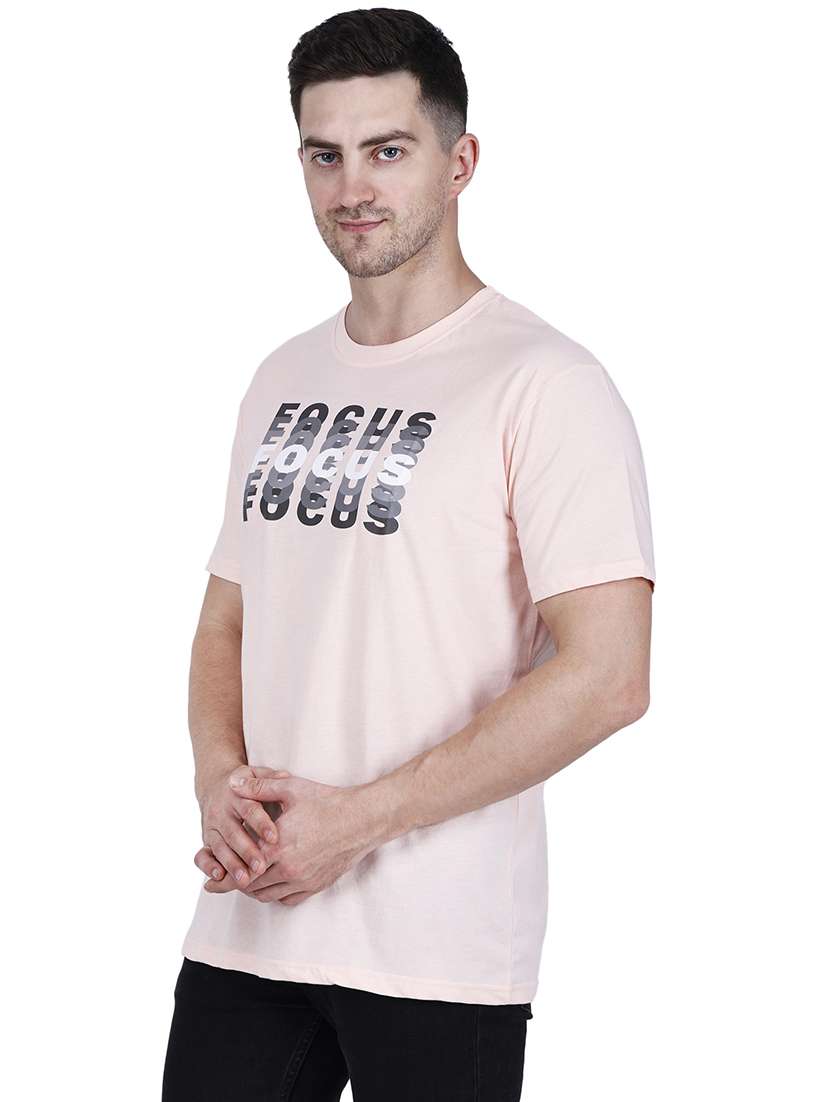 men rosewater typographic round neck regular fit t-shirt - 21627205 -  Standard Image - 1