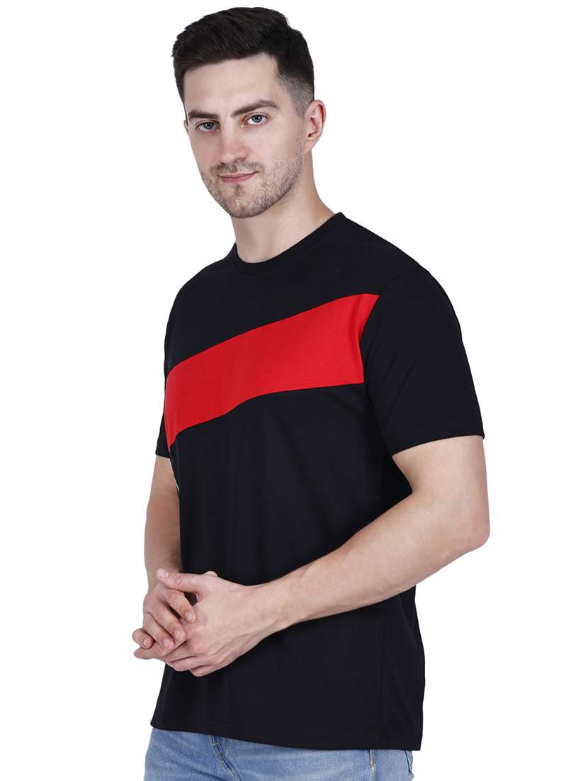 men black printed round neck regular fit t-shirt - 21627218 -  Standard Image - 1