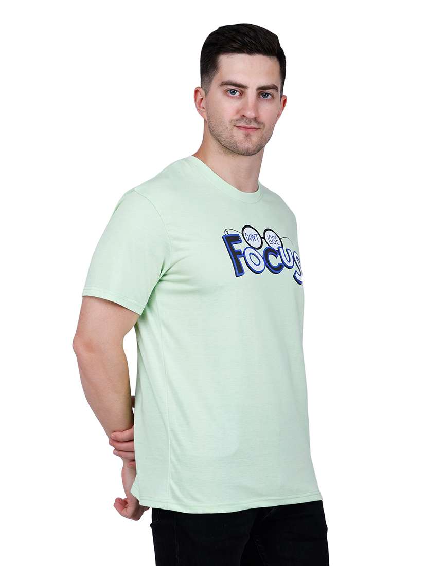men neo mint typographic round neck regular fit t-shirt - 21627221 -  Standard Image - 1