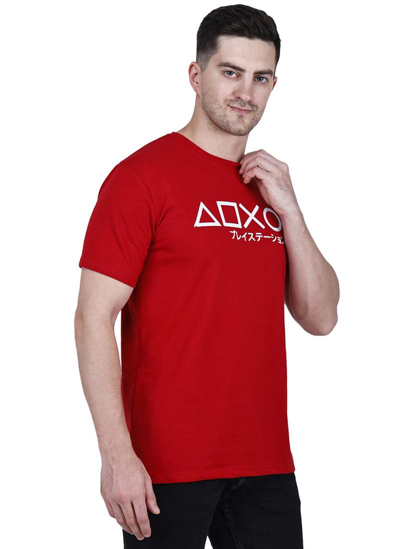 men red printed round neck regular fit t-shirt - 21627227 -  Standard Image - 1
