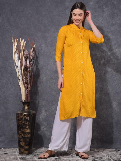 women printed three quarter sleeve front & side both kurta - 21627323 -  Standard Image - 0