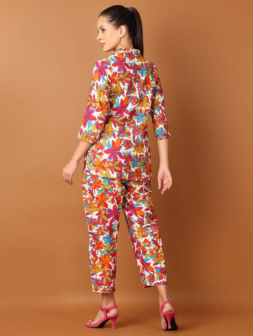 women floral shirt and trousers co-ords set - 21627455 - Standard Image - 1