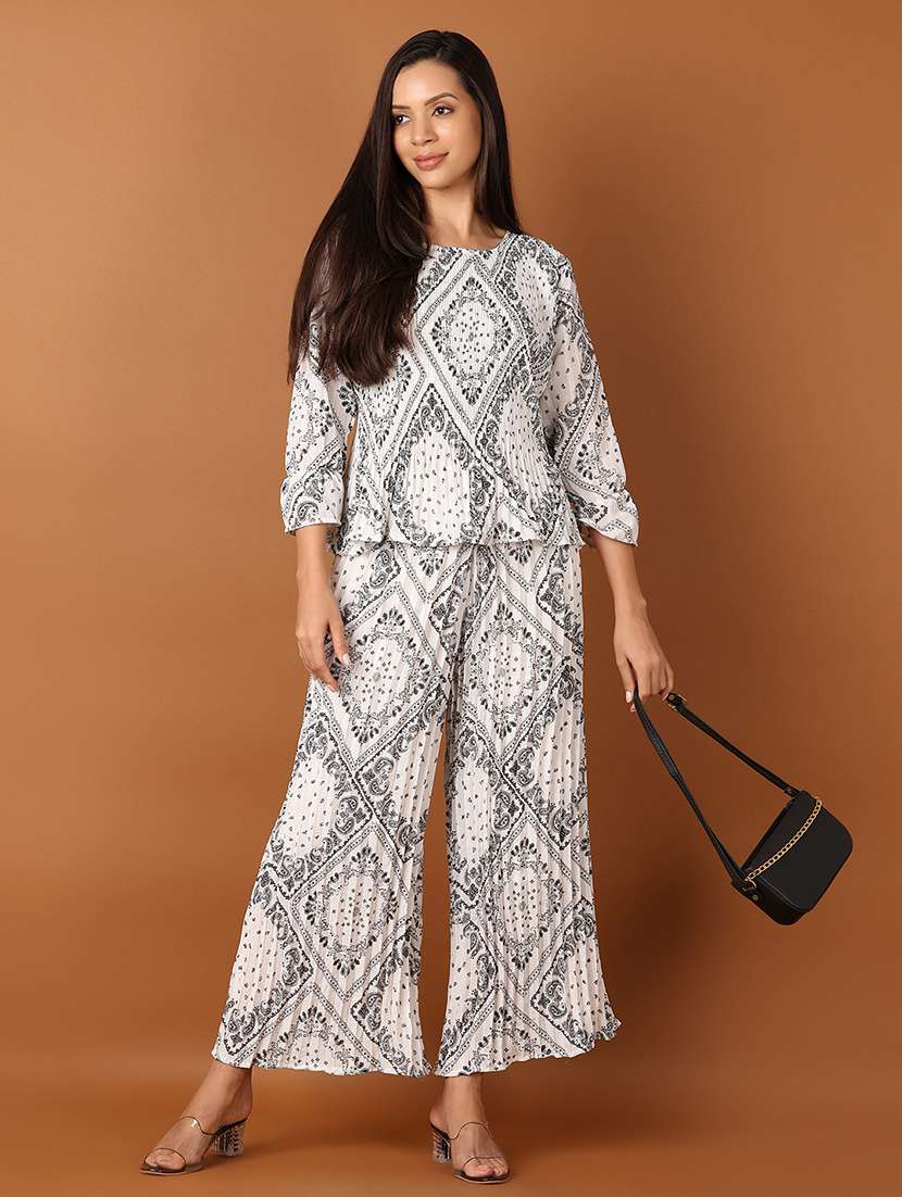 women white top and palazzo co-ords set