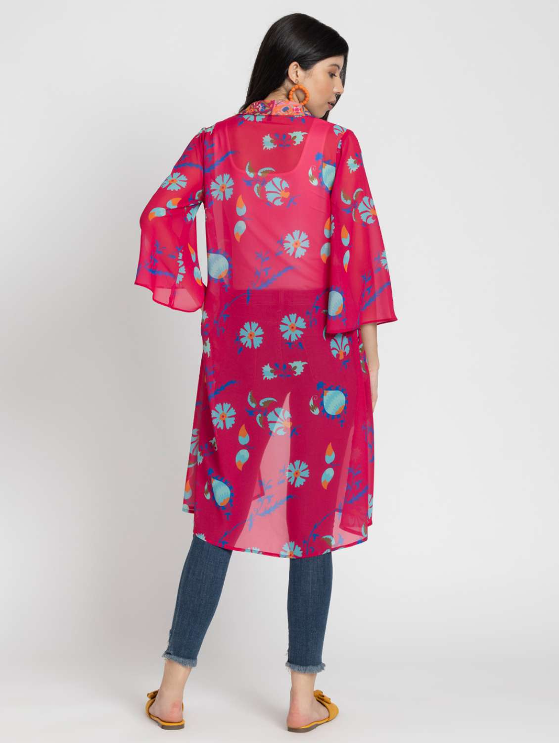 women pink printed long shrug - 21627545 - Standard Image - 4