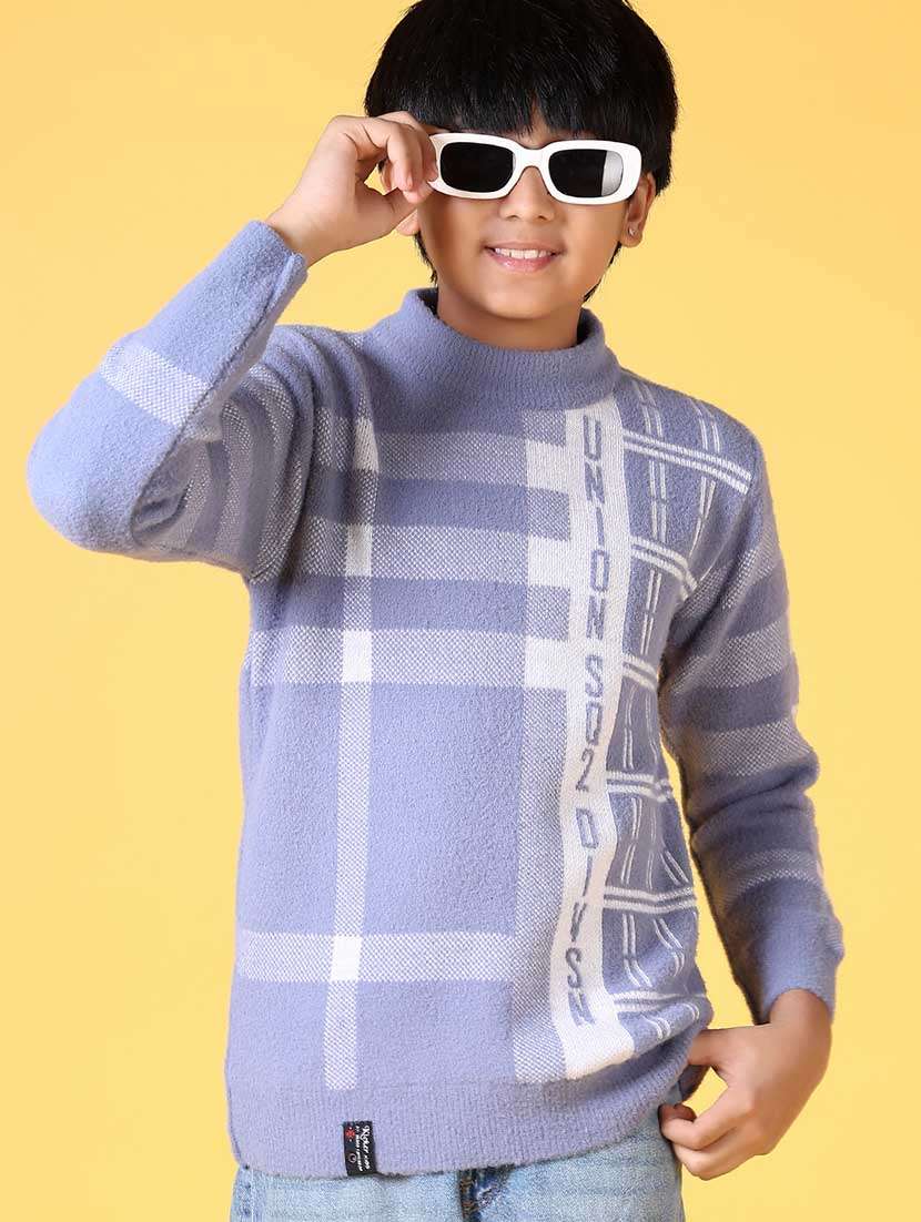 boys self design long sleeve sweater - 21627657 -  Standard Image - 1