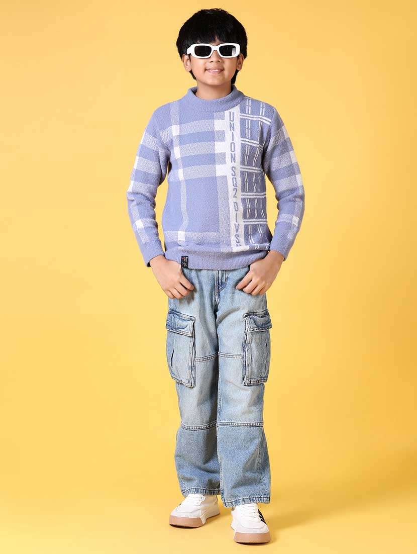 boys self design long sleeve sweater - 21627657 -  Standard Image - 4