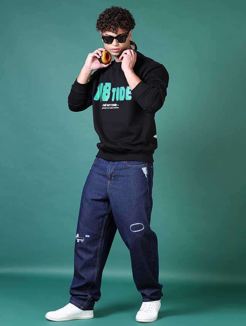 men chest print long sleeve sweatshirt - 21627682 -  Standard Image - 4