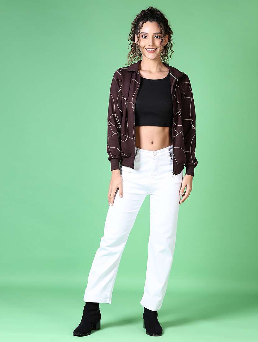 women all over print stand collar sweatshirt - 21627688 -  Standard Image - 4