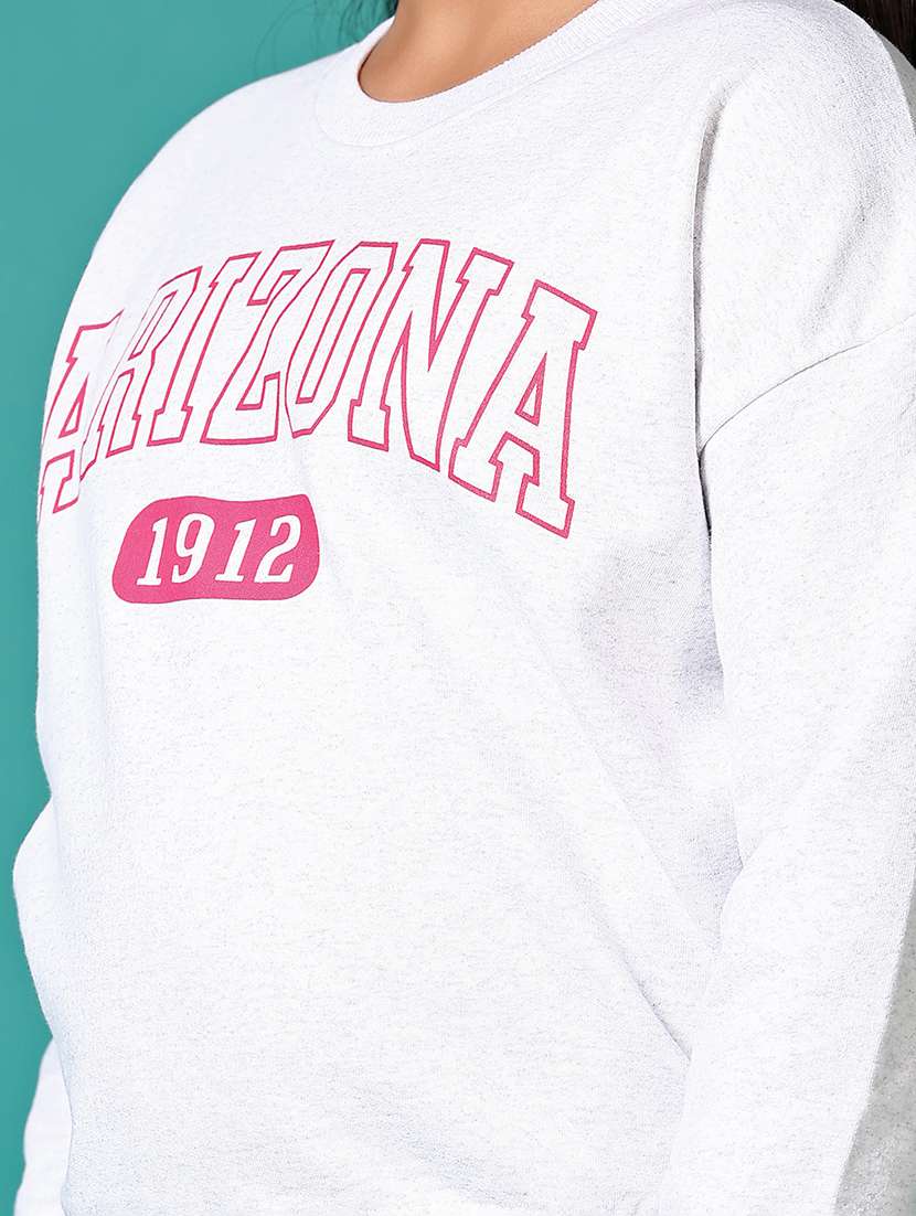 girls typography print sweatshirt & joggers full length sets - 21627706 -  Standard Image - 4