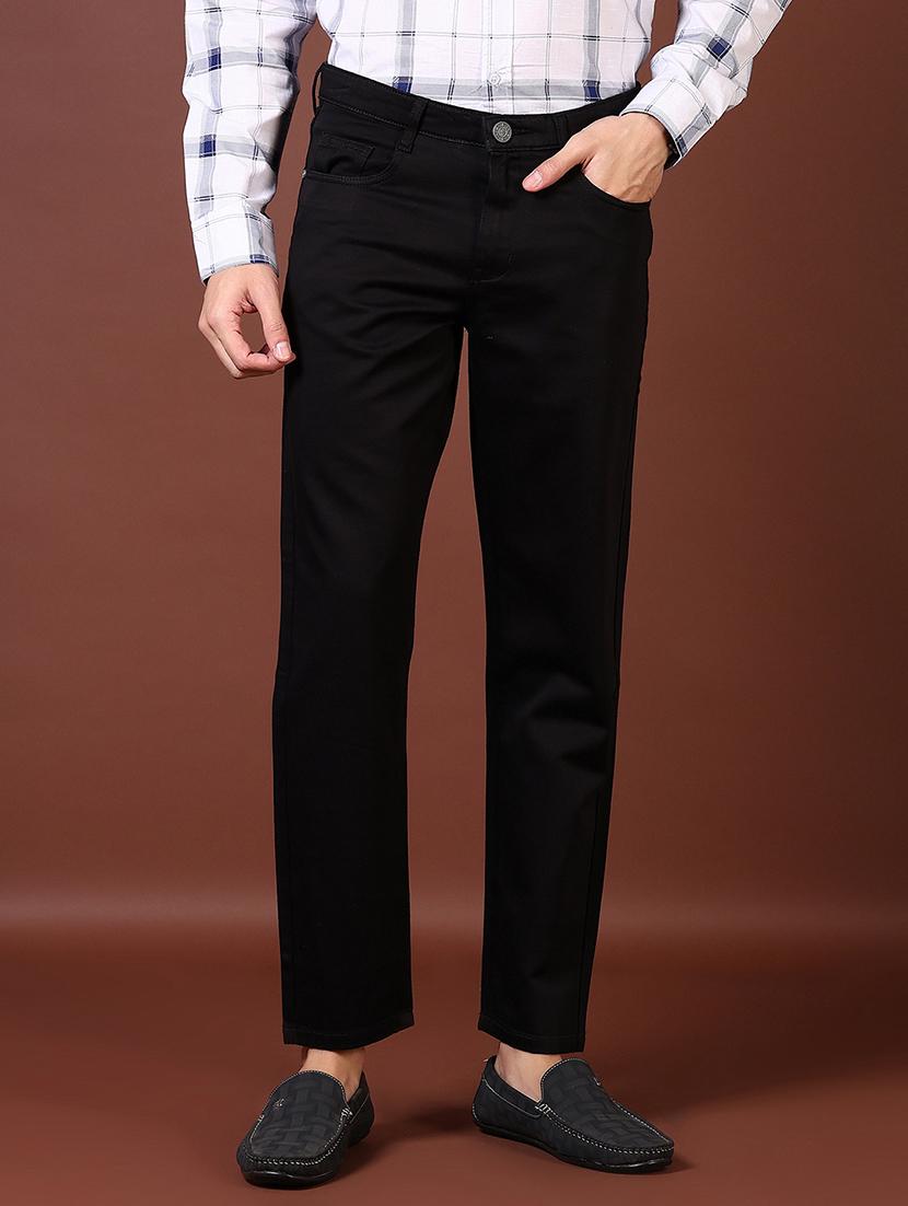 men solid mid rise flat front casual trouser - 21627729 - Zoom Image - 0