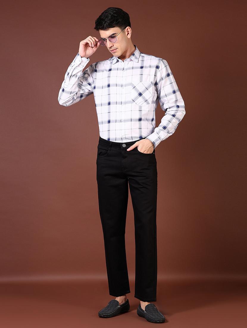 men solid mid rise flat front casual trouser - 21627729 - Standard Image - 4