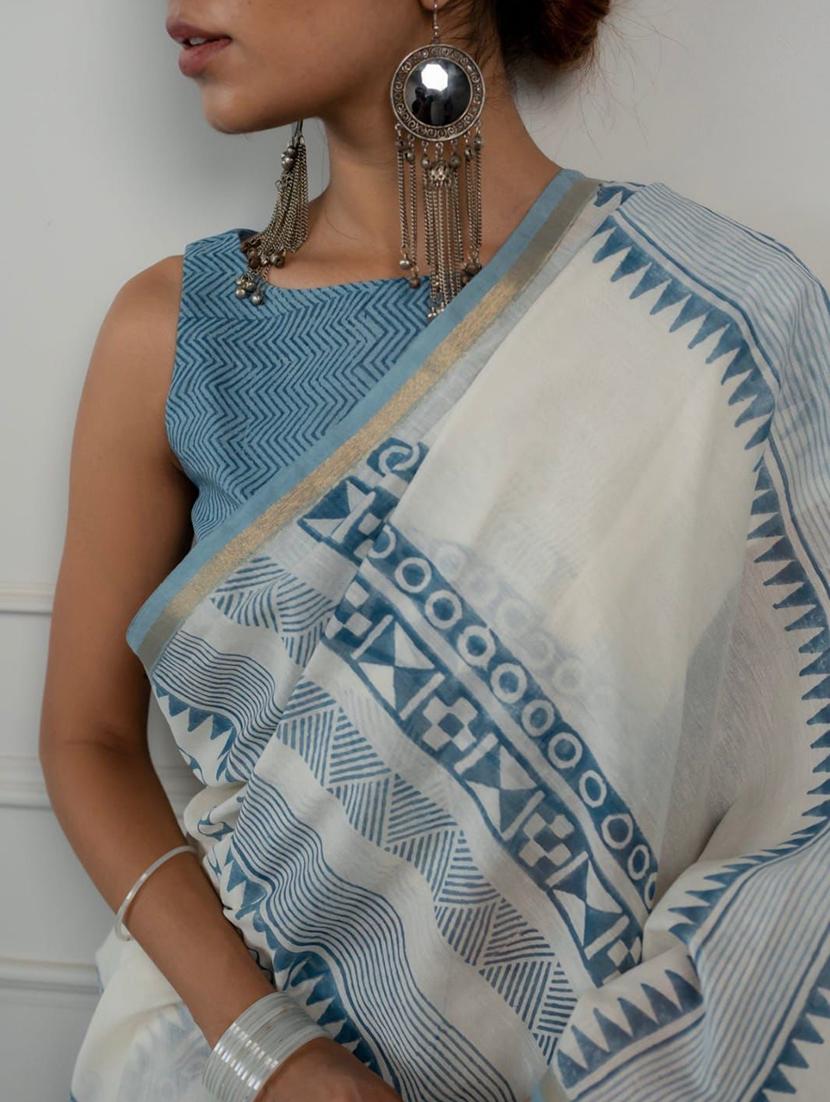 women printed handloom saree with blouse - 21627849 - Standard Image - 4