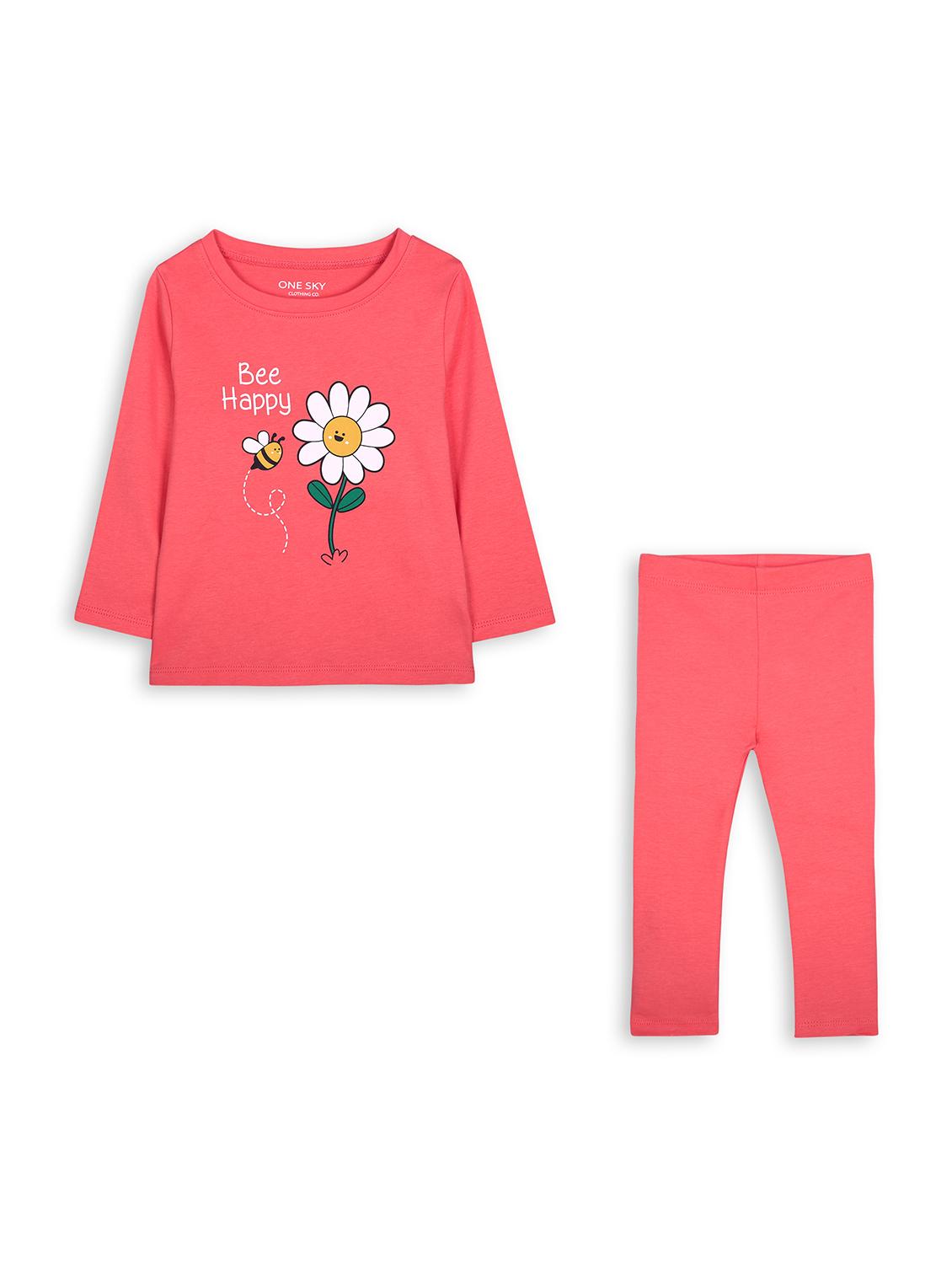 girls printed full length co-ord set - 21628308 -  Standard Image - 1