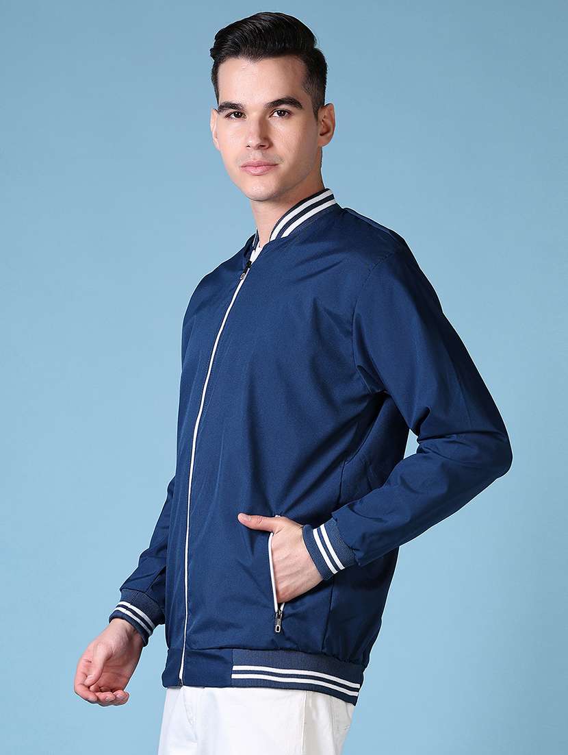 men solid long sleeve bomber jacket - 21628490 -  Standard Image - 1