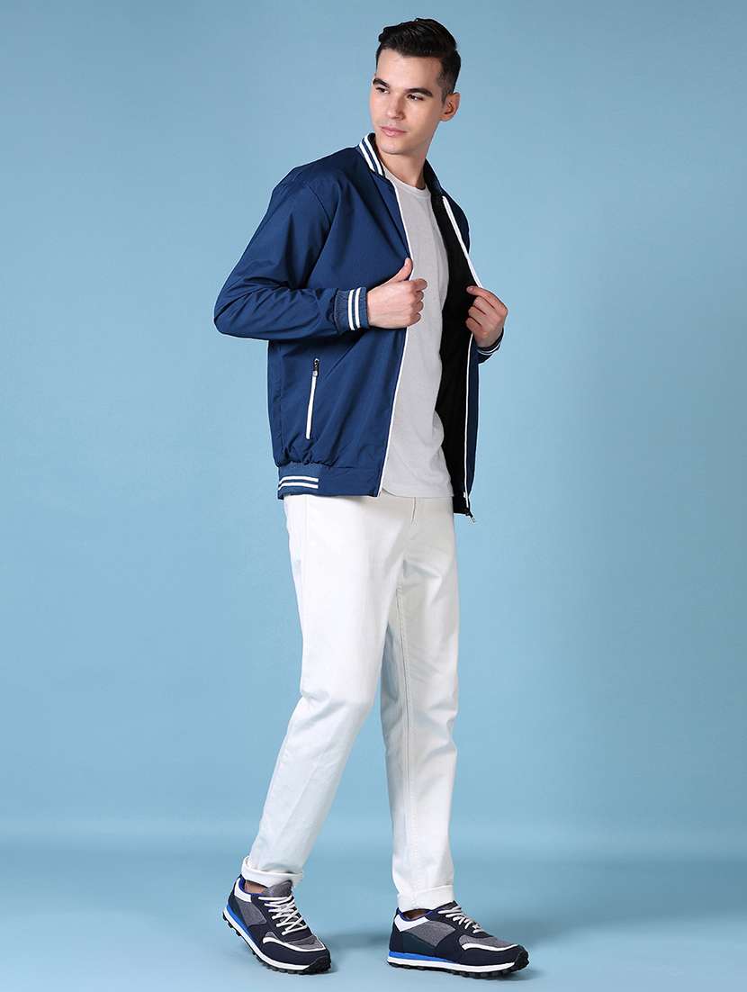 men solid long sleeve bomber jacket - 21628490 -  Standard Image - 4