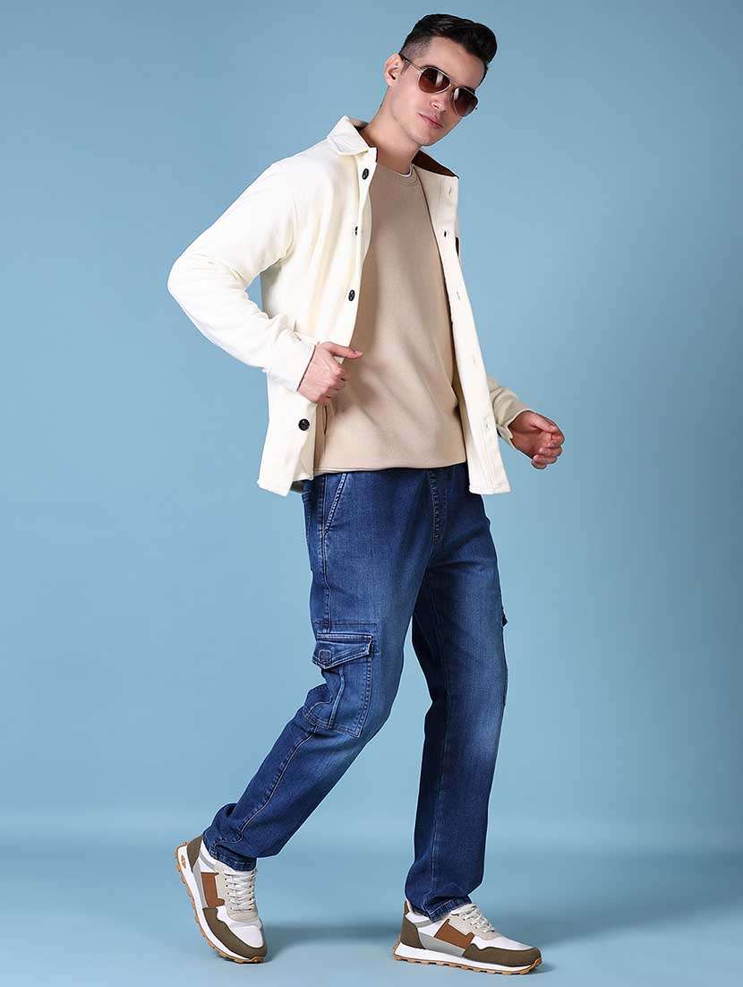 men color block long sleeve shacket - 21628491 -  Standard Image - 4