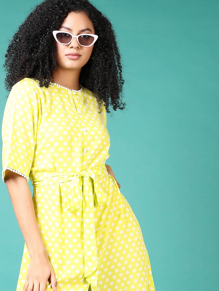 women polka dots printed a-line dress - 21628493 - Standard Image - 4