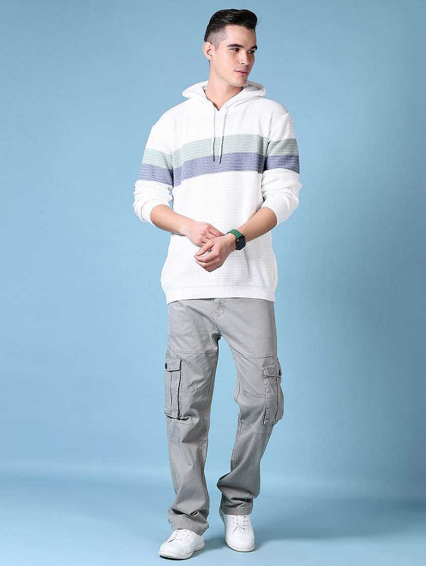 men striped long sleeve regular fit hooded pullover - 21628504 -  Standard Image - 4