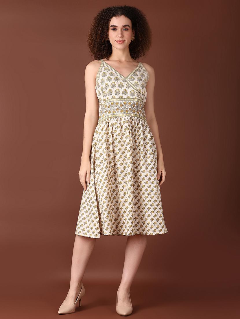 women off white floral a-line ethnic dress - 21628506 - Zoom Image - 0