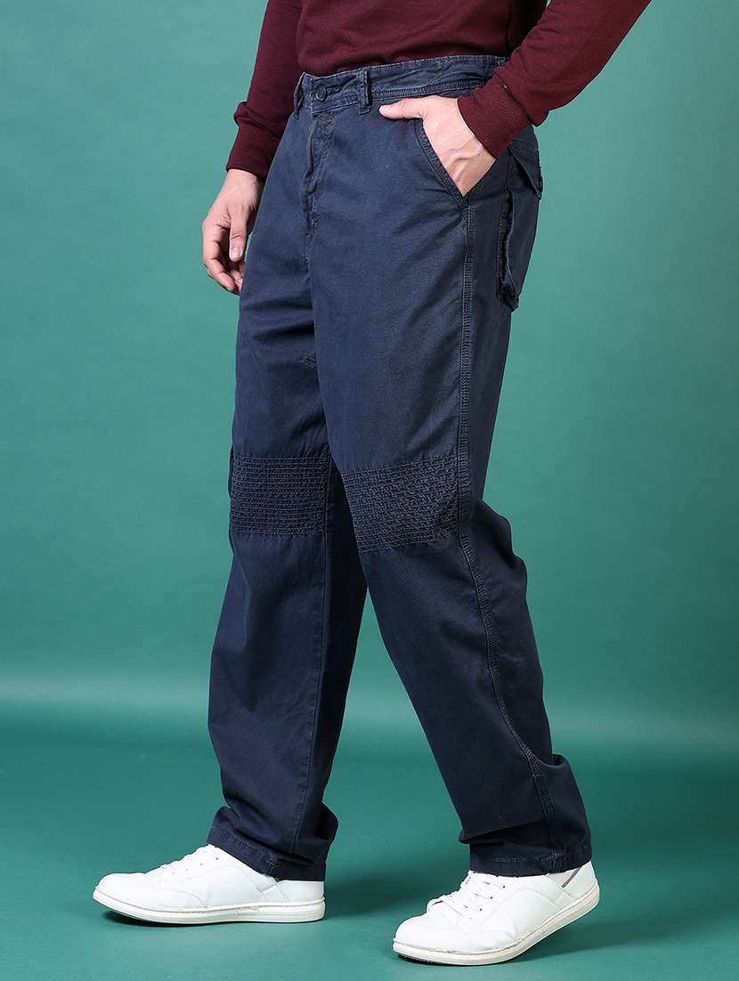 men blue solid cargo - 21628512 -  Standard Image - 1