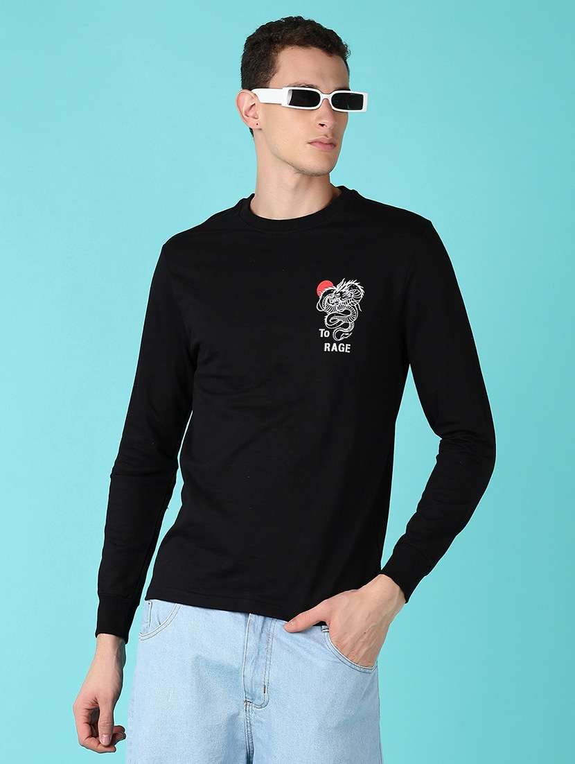 men back print long sleeve t-shirt - 21628526 -  Standard Image - 1