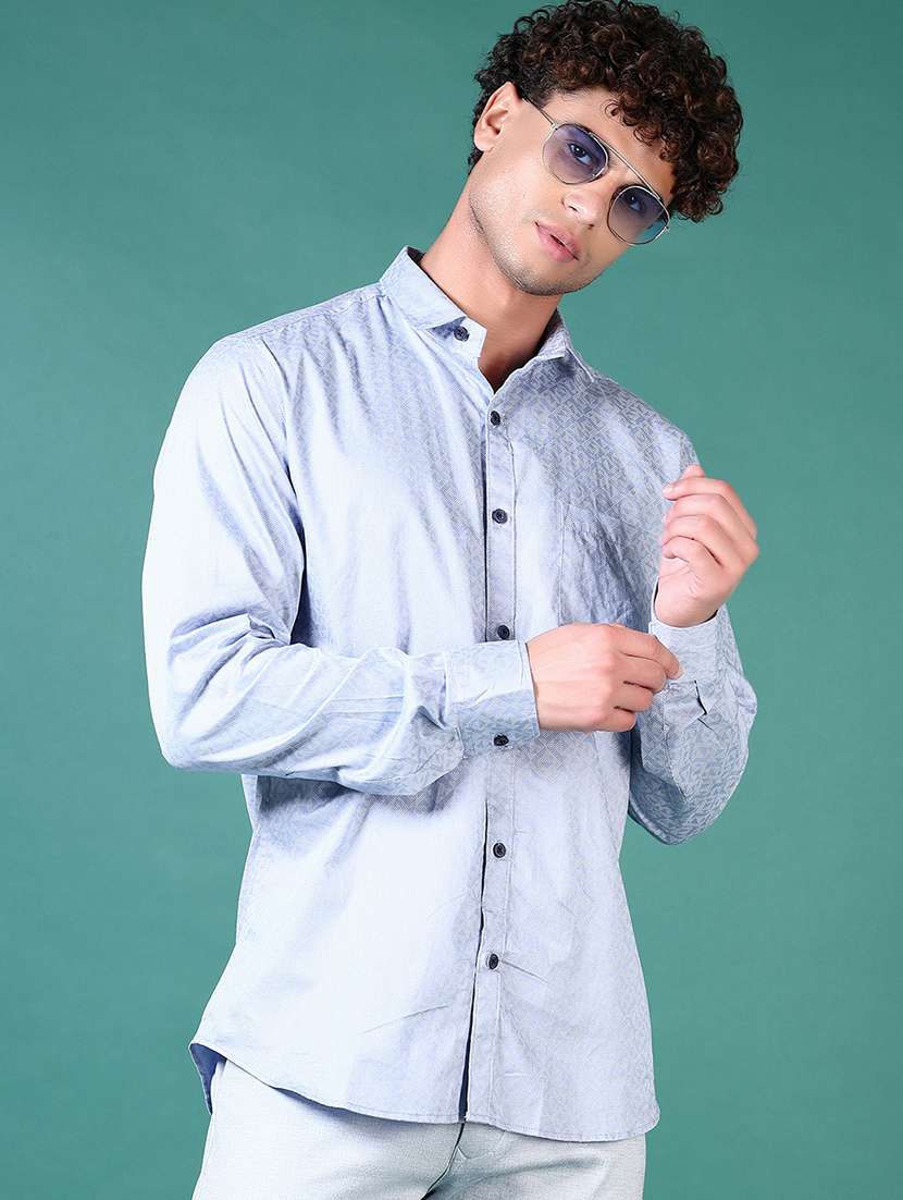 men long sleeves printed casual shirt - 21628530 -  Standard Image - 1