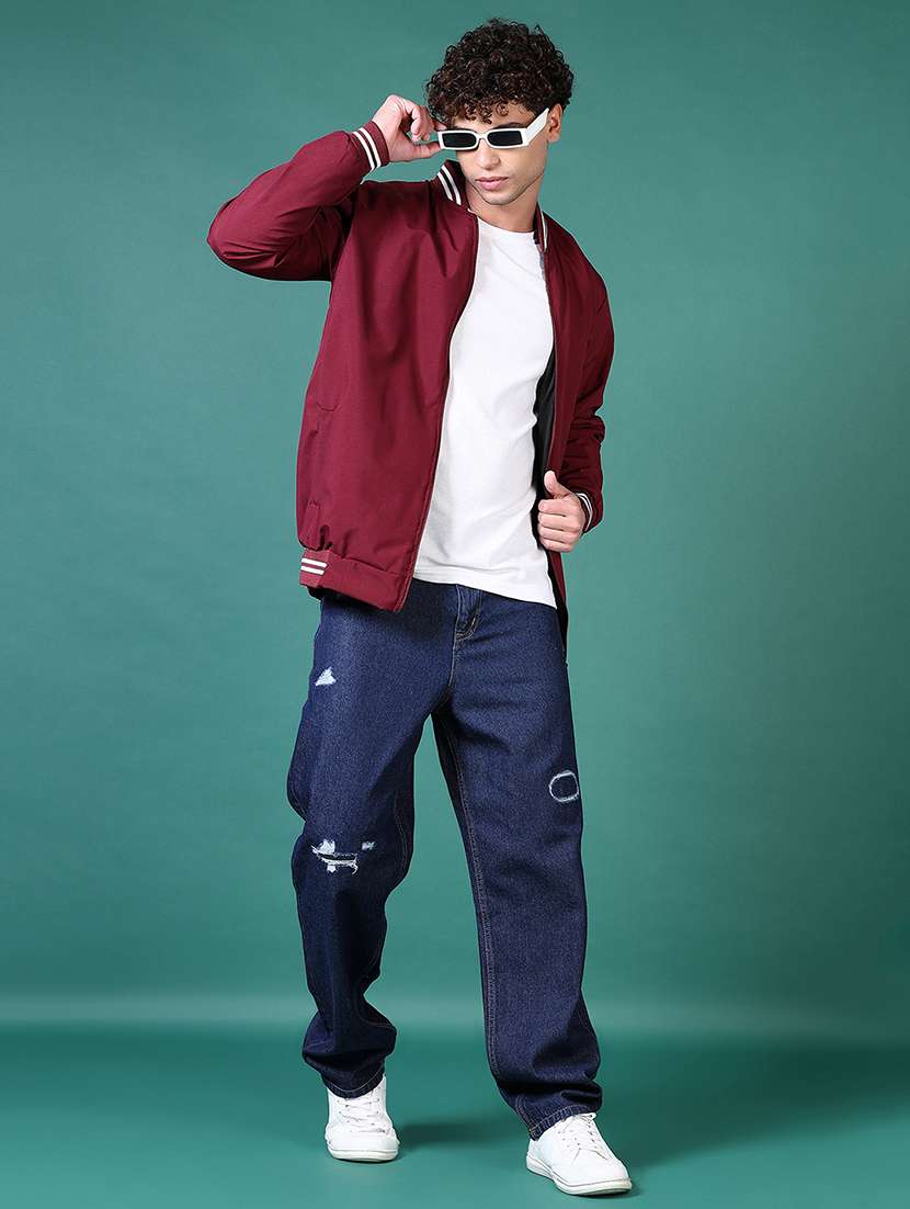 men solid long sleeve bomber jacket - 21628549 -  Standard Image - 4