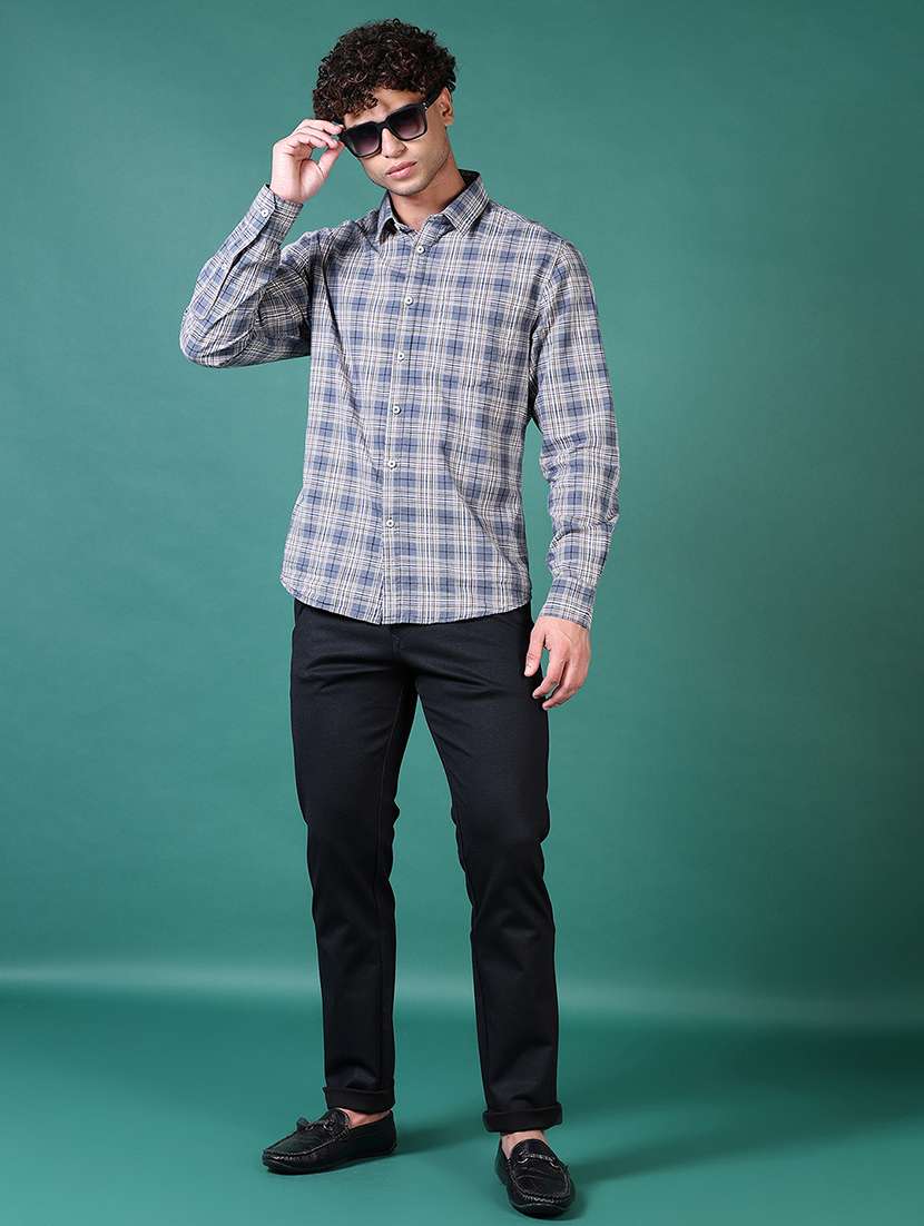 men solid flat front casual trouser - 21628614 -  Standard Image - 4