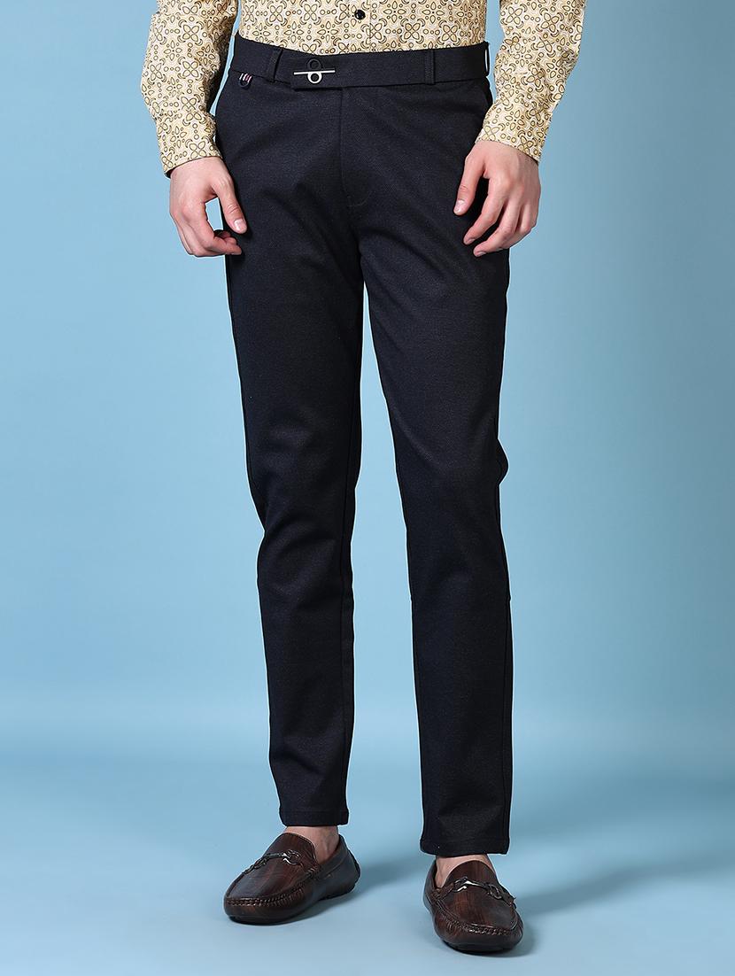 men solid flat front casual trouser - 21628646 - Standard Image - 1