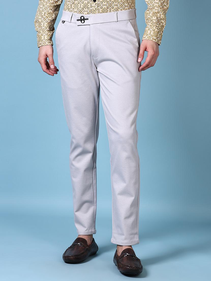 men solid flat front casual trouser - 21628660 -  Standard Image - 1