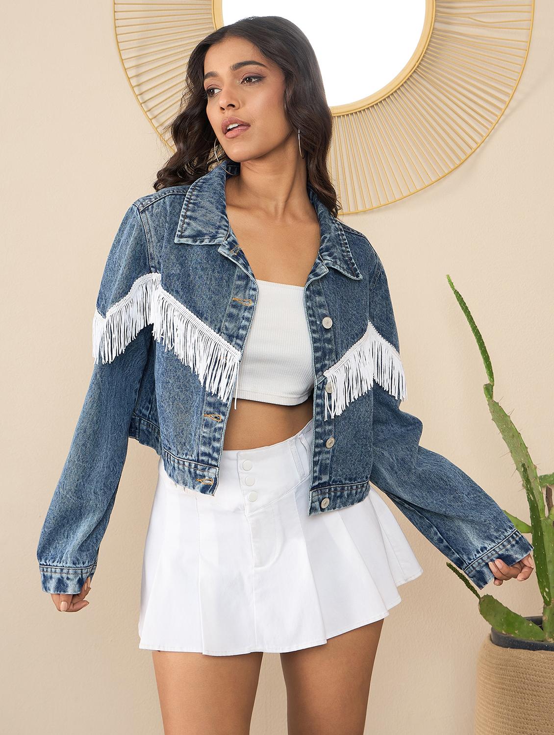 women blue denim summer jacket - 21628943 - Zoom Image - 0