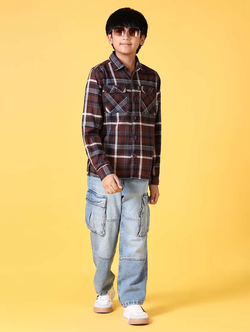boys checkered long sleeve casual shirt - 21628961 - Standard Image - 4