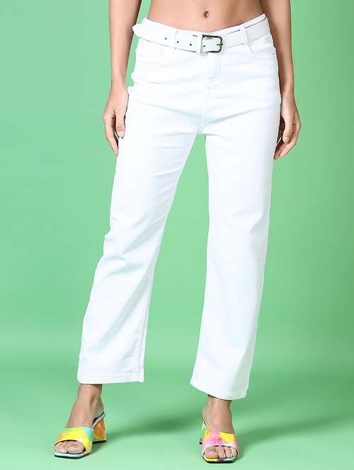 women solid mid rise straigh fit jean - 21628979 - Standard Image - 0
