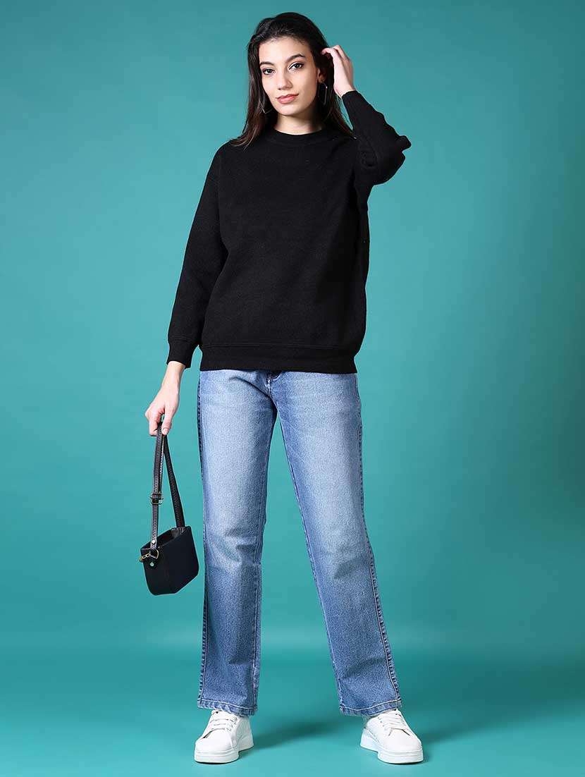 women solid long sleeves pullover - 21629005 -  Standard Image - 4