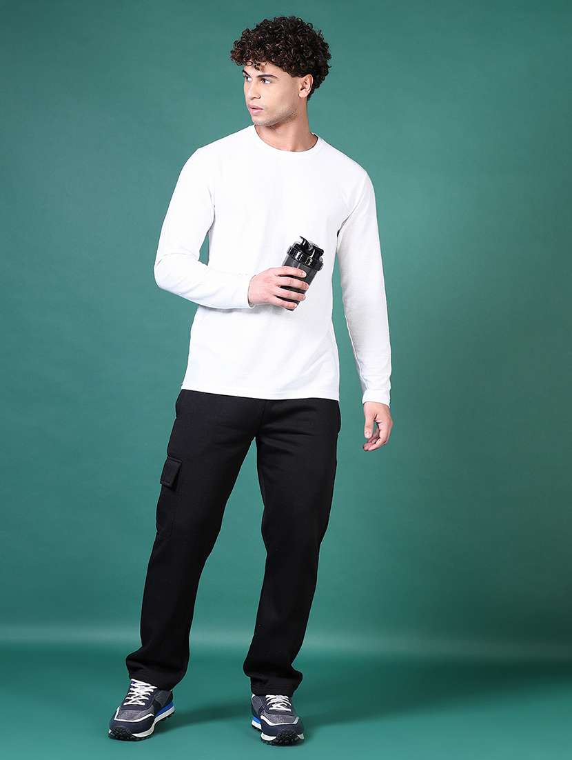 men solid full length track pant - 21629113 - Standard Image - 4