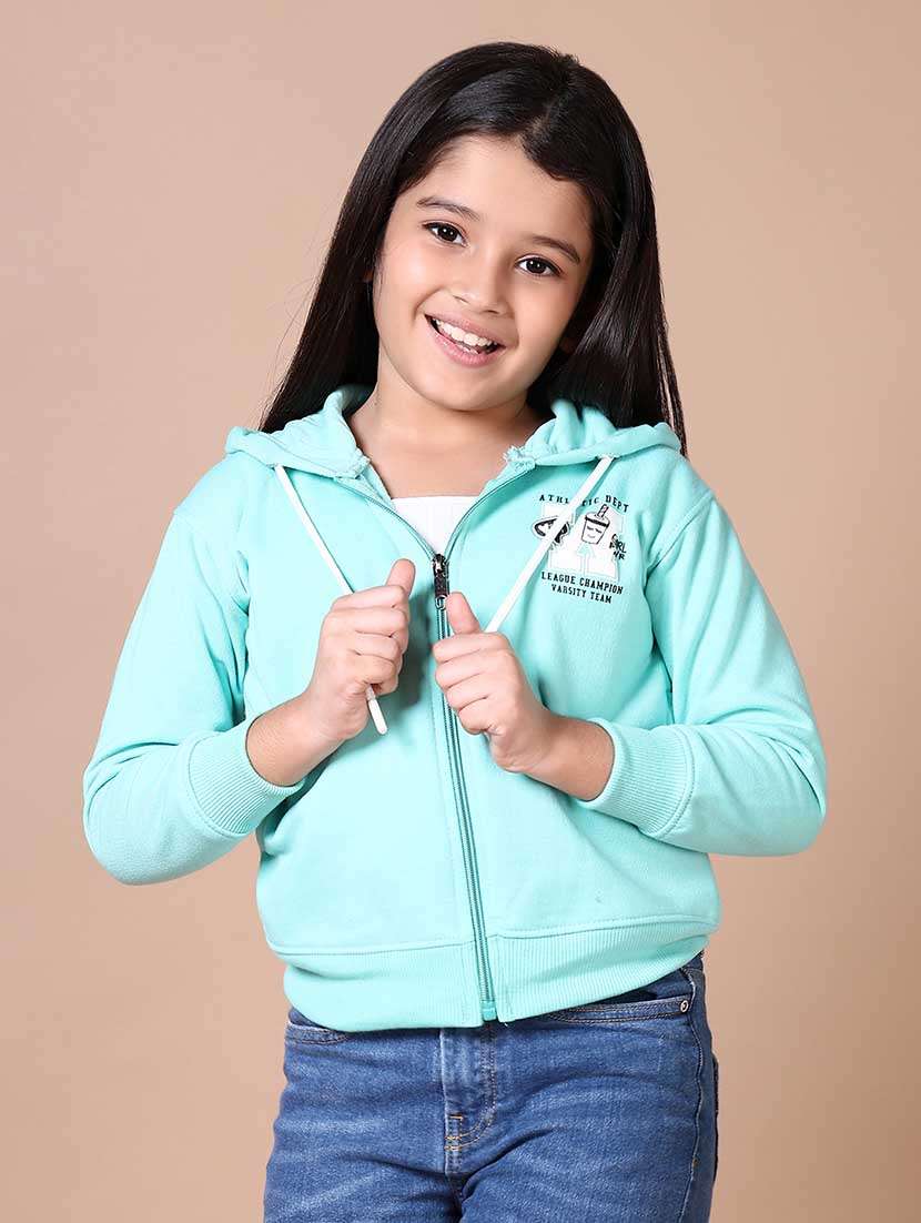 girls front & back print long sleeve sweatshirt