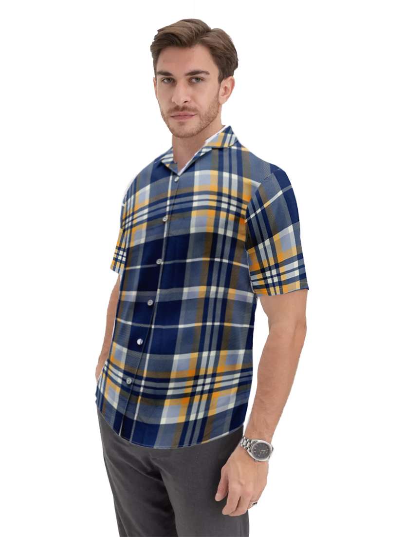men regular fit check printed casual shirt - 21629379 -  Standard Image - 1