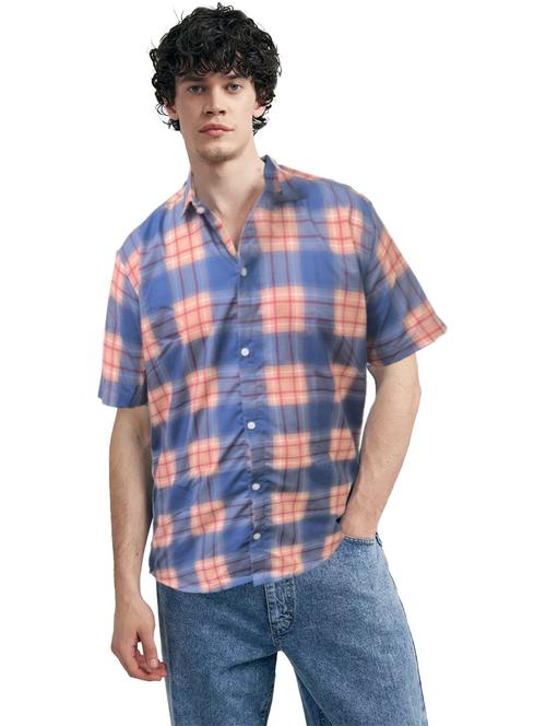 men regular fit check printed casual shirt - 21629381 - Standard Image - 0