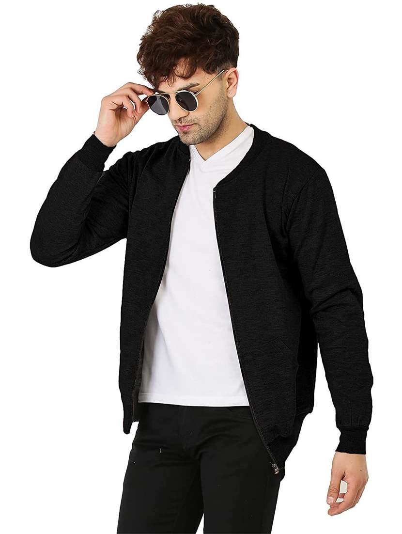 men plain long sleeve bomber jacket - 21629407 -  Standard Image - 1