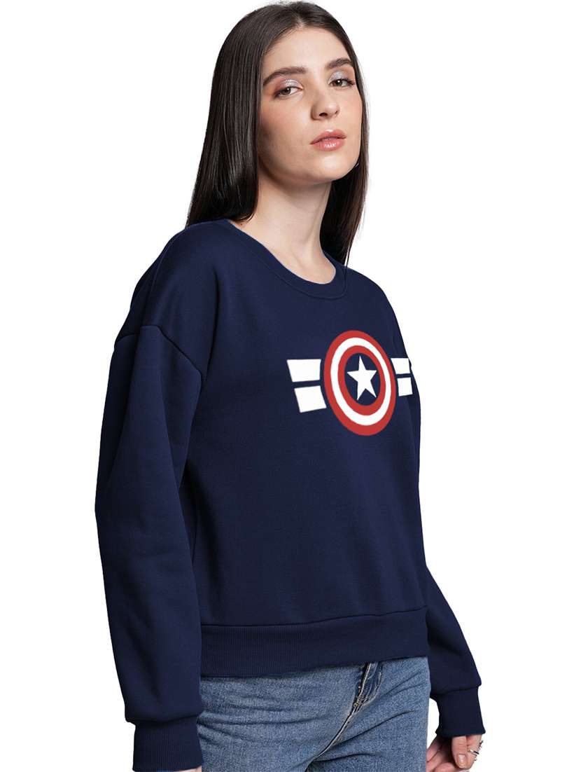 women chest printed oversized long sleeve sweatshirt - 21629430 -  Standard Image - 1