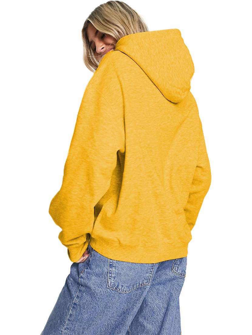 women plain hood neck oversized long sleeve sweatshirt - 21629443 -  Standard Image - 1