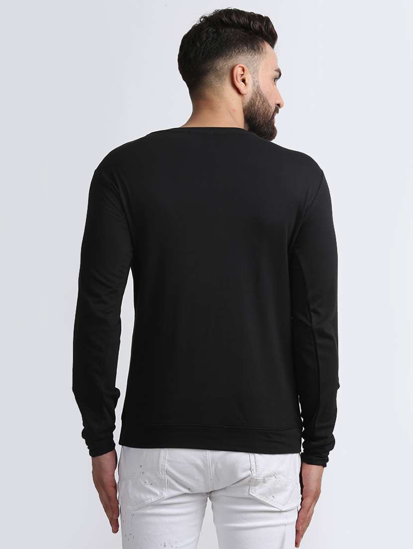 men plain round neck long sleeve sweatshirt - 21629450 -  Standard Image - 1