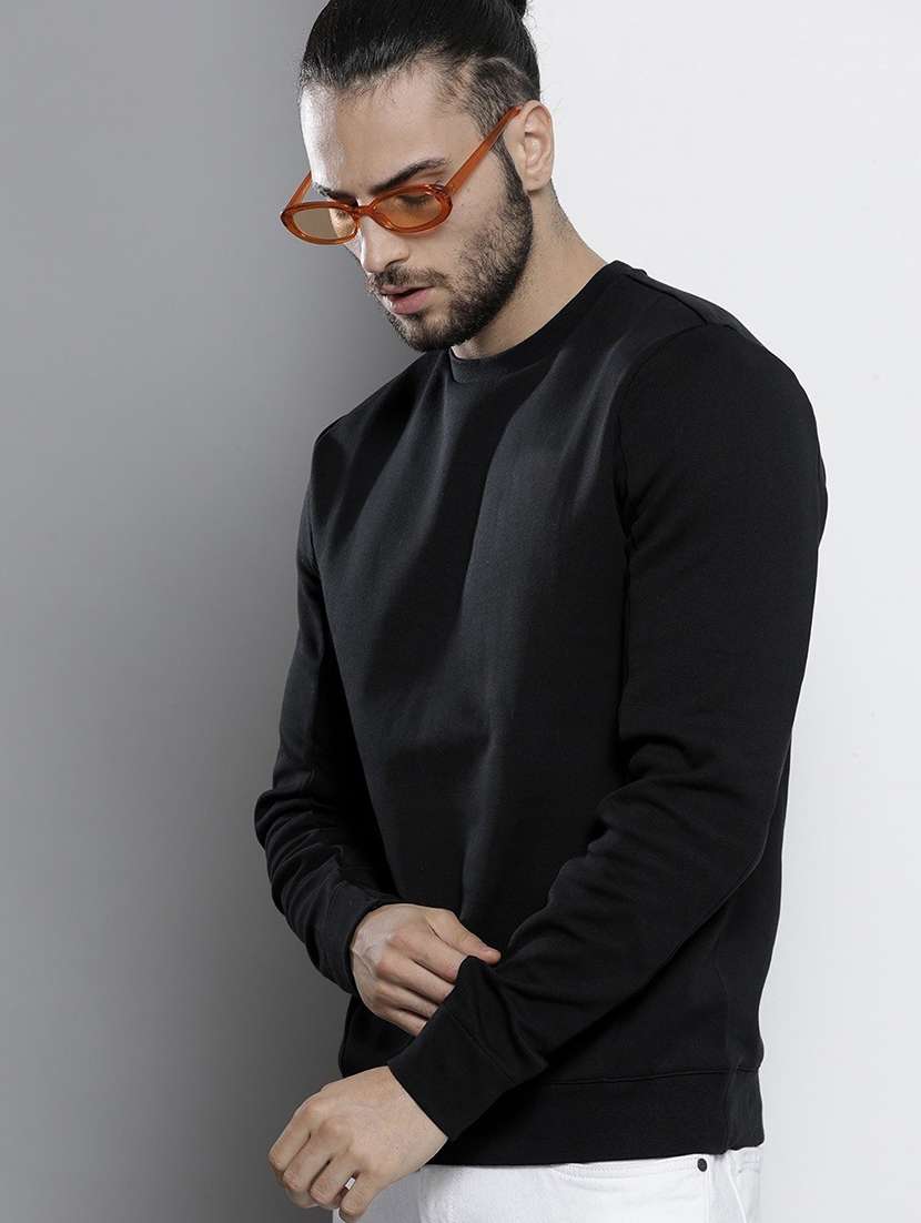 men round neck plain long sleeve sweatshirt - 21629478 -  Standard Image - 1